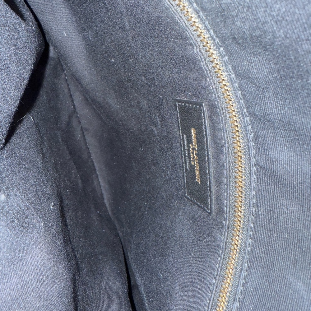 NEW Saint Laurent Black Iconic TRIBECA Chevron Shoulder Bag - Picture 6 of 7